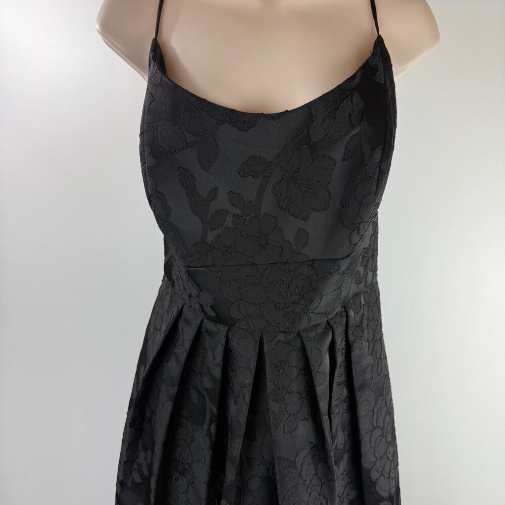 David's Bridal Black Embossed Flower Design Size 18 Womans